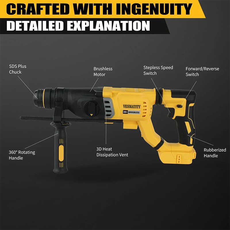 Vesmatity Brushless Cordless H - Brushless Cordless Electric Drill 18V review and price