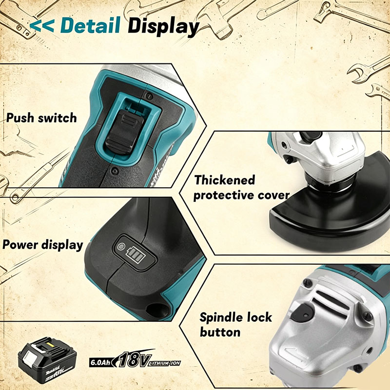 Makita DGA504 18V 6.0Ah 125mm  - Brushless Angle Grinder Battery Powered review and price