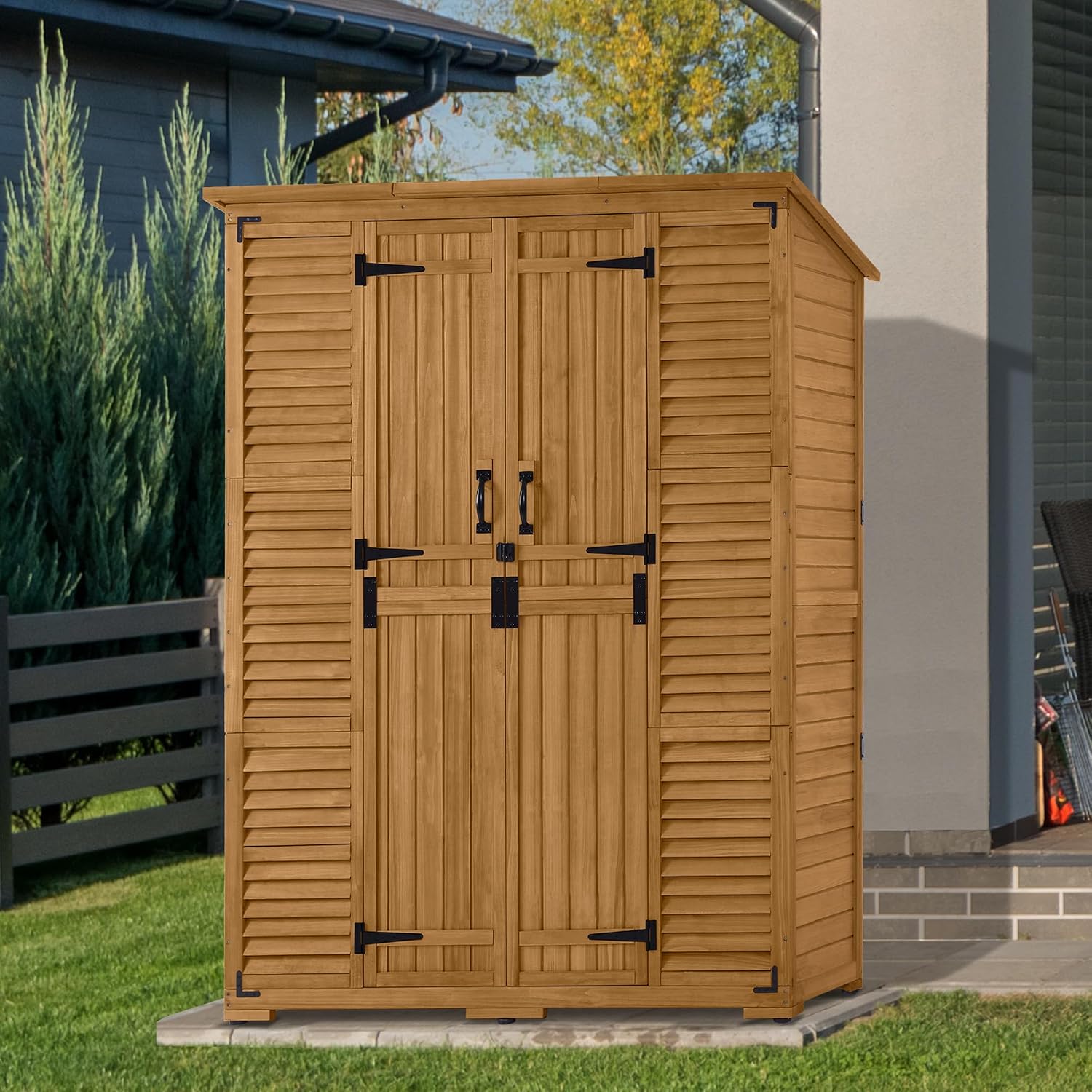 Outdoor Storage Cabinet with S - Garden Tools review and price