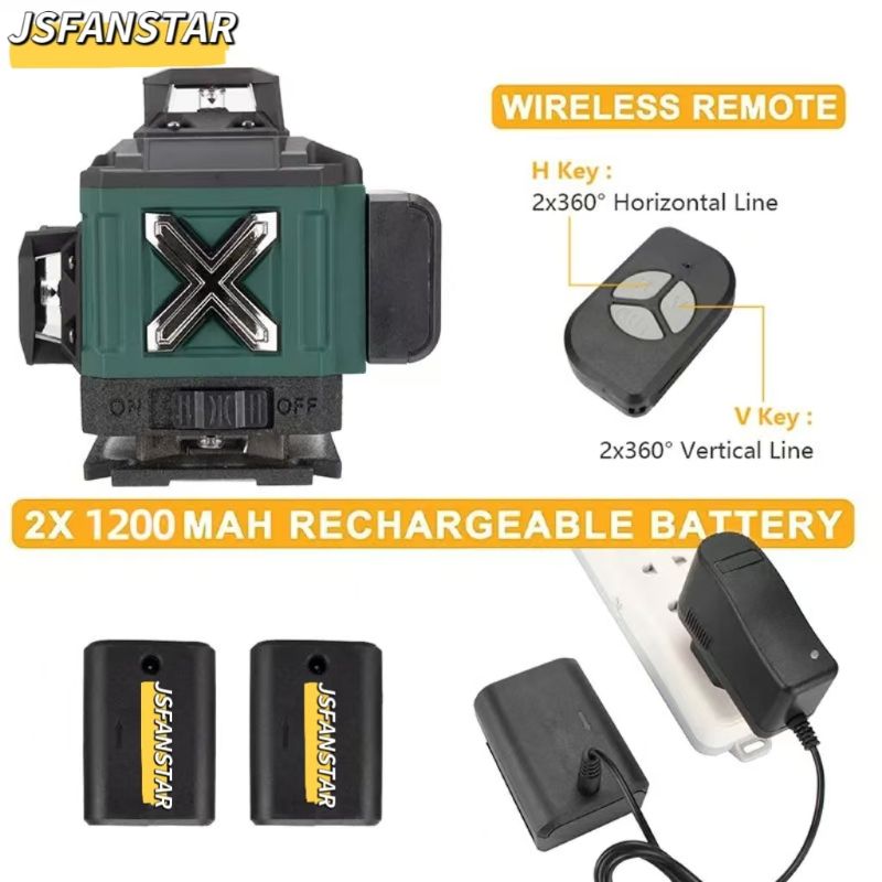 ATV4in1 Battery Powerd Adjusta - Laser Level 16 Lines 4D Green review and price