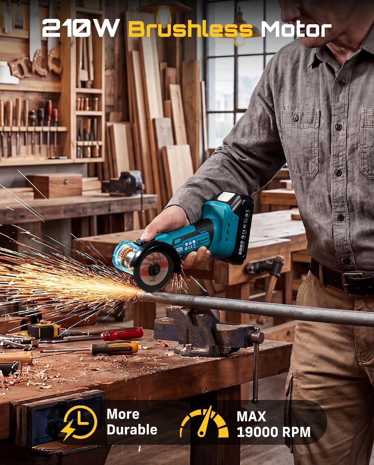 SEESII Cordless Mini Angle Gri - Brushless Angle Grinder Battery Powered review and price