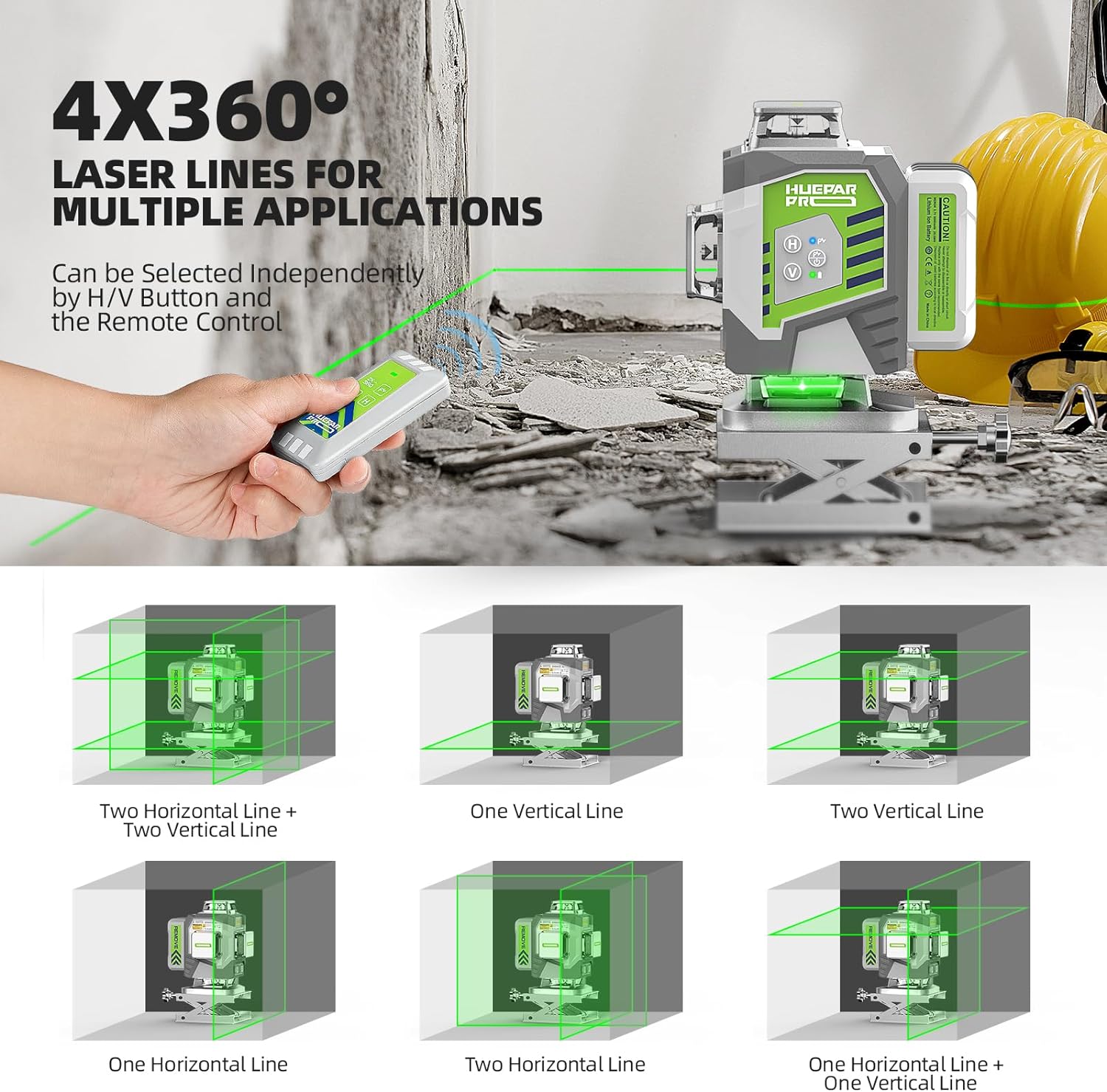 Huepar Professional 4D Cross L - Laser Level 16 Lines 4D Green review and price