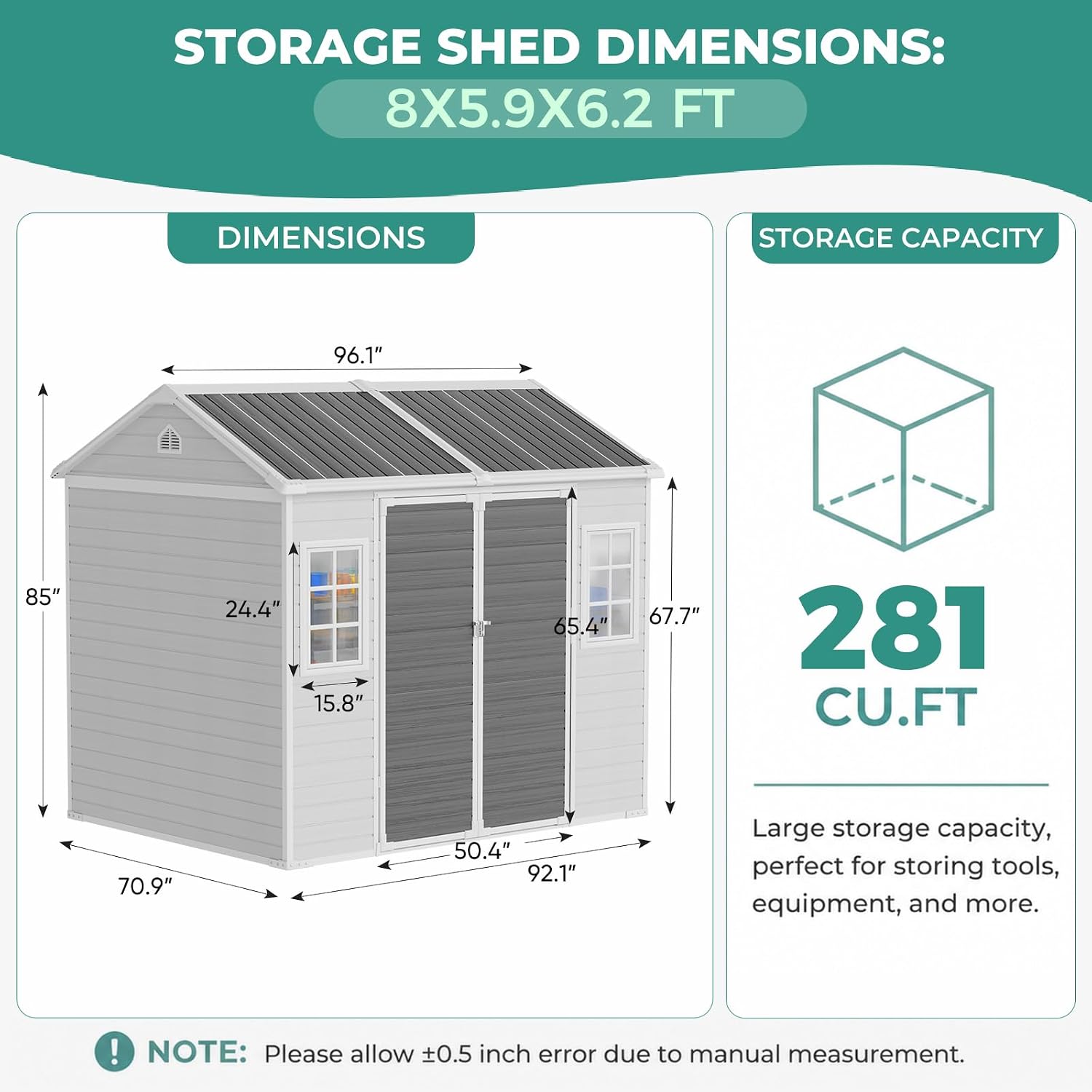 8x6 FT Resin Storage Shed with - Garden Tools review and price