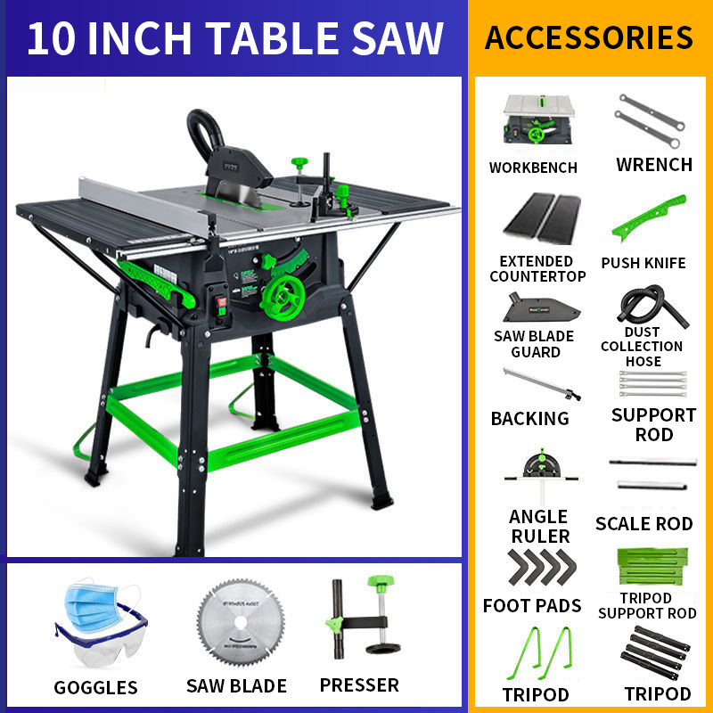 10 inches Table Saw 1800W High - Mini Table Saw For Woodworking review and price