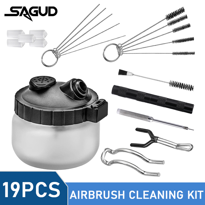 SAGUD 19PCS Airbrush Cleaning  - Airbrush Kit With Mini Compressor review and price