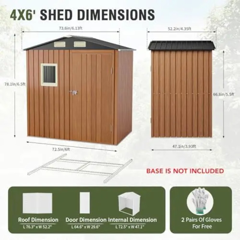 Outdoor Storage Shed 6x4 Ft, L - Garden Tools review and price